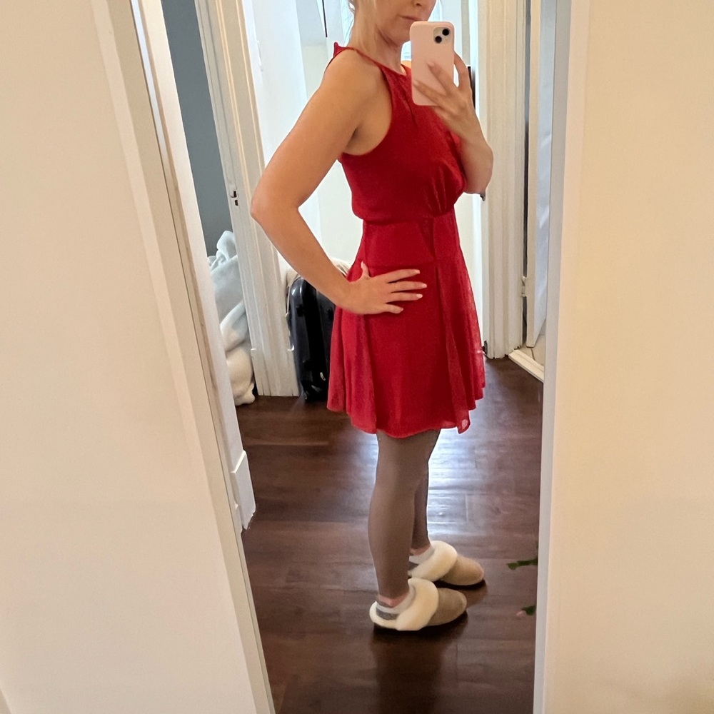 BCBG Red dress great for Christmas party of wedding. Fits like size 2 or 4.